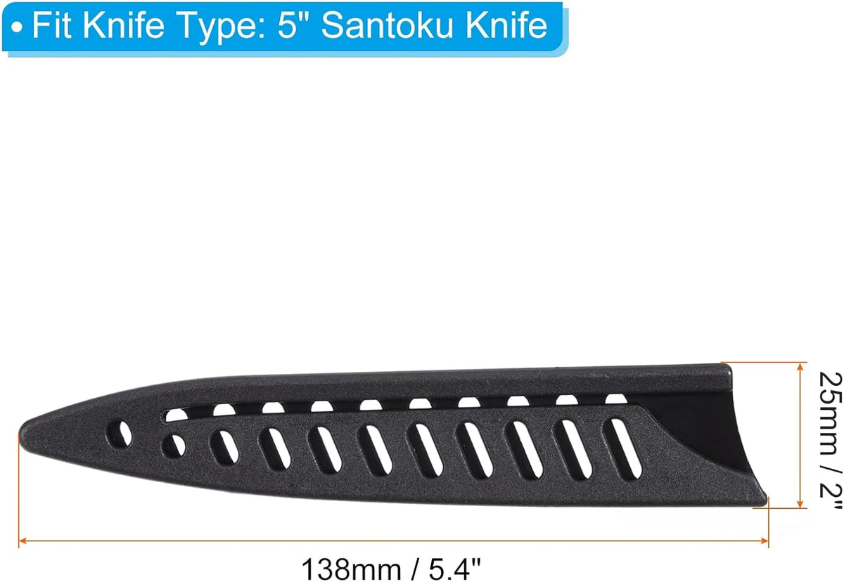 PP Safety Knife Cover Sleeves for 5" Utility Knife 5 Pack Black