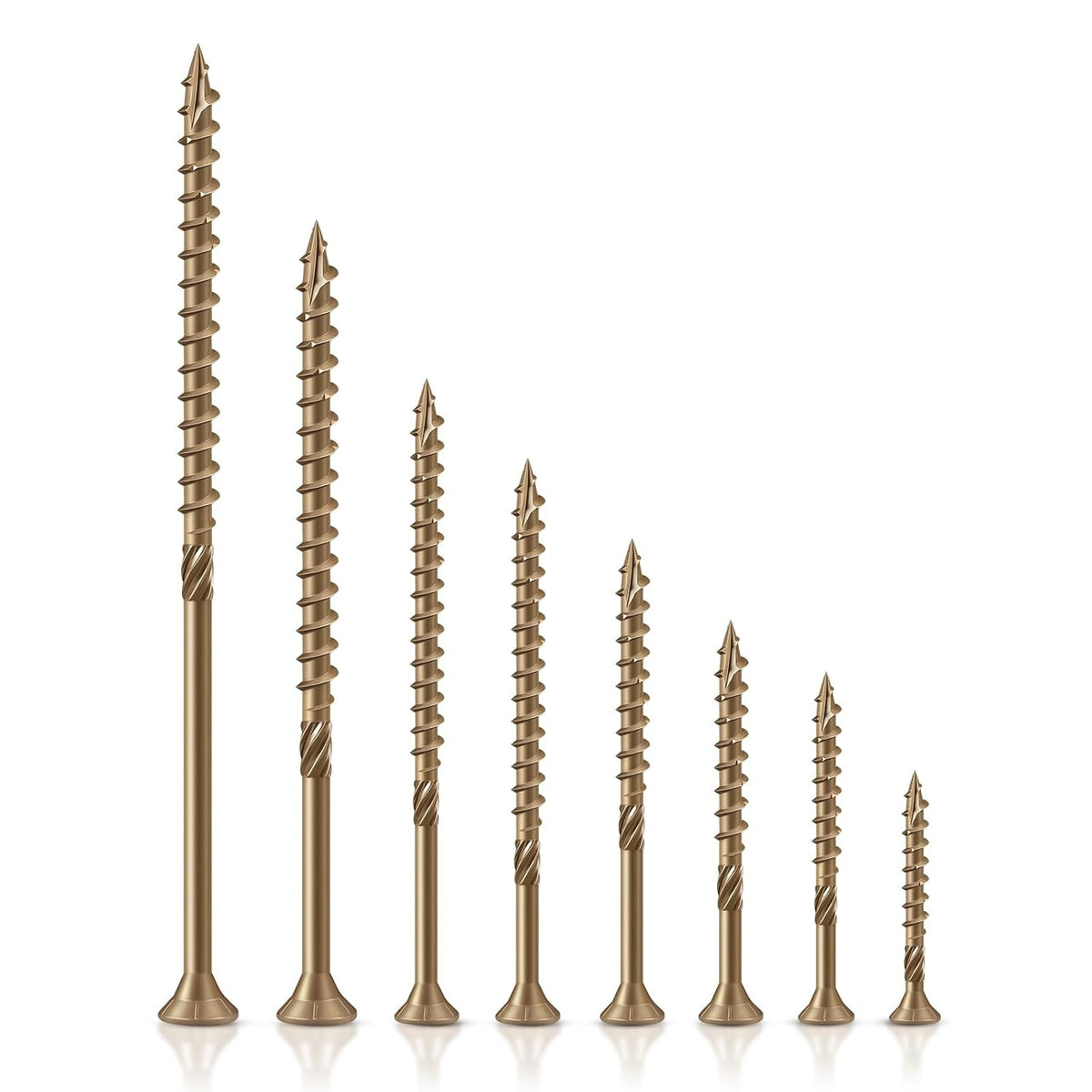 #8 Deck Screws 1 Inch Exterior Decking Wood Screws Heavy-Duty Outdoor Torx Drive Head,Bronze Rust Resistant Epoxy
