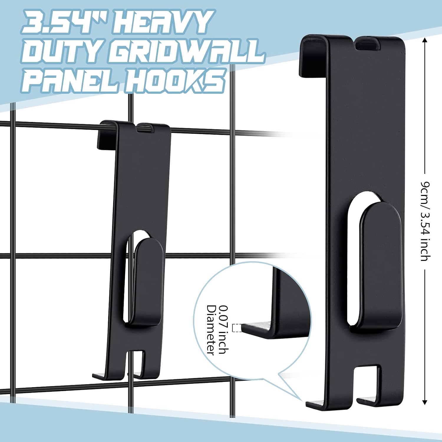 50 Pieces Gridwall Hooks Hangers Notch Display Hooks Utility Gridwall Hanging Hooks Accessories for Picture Photo