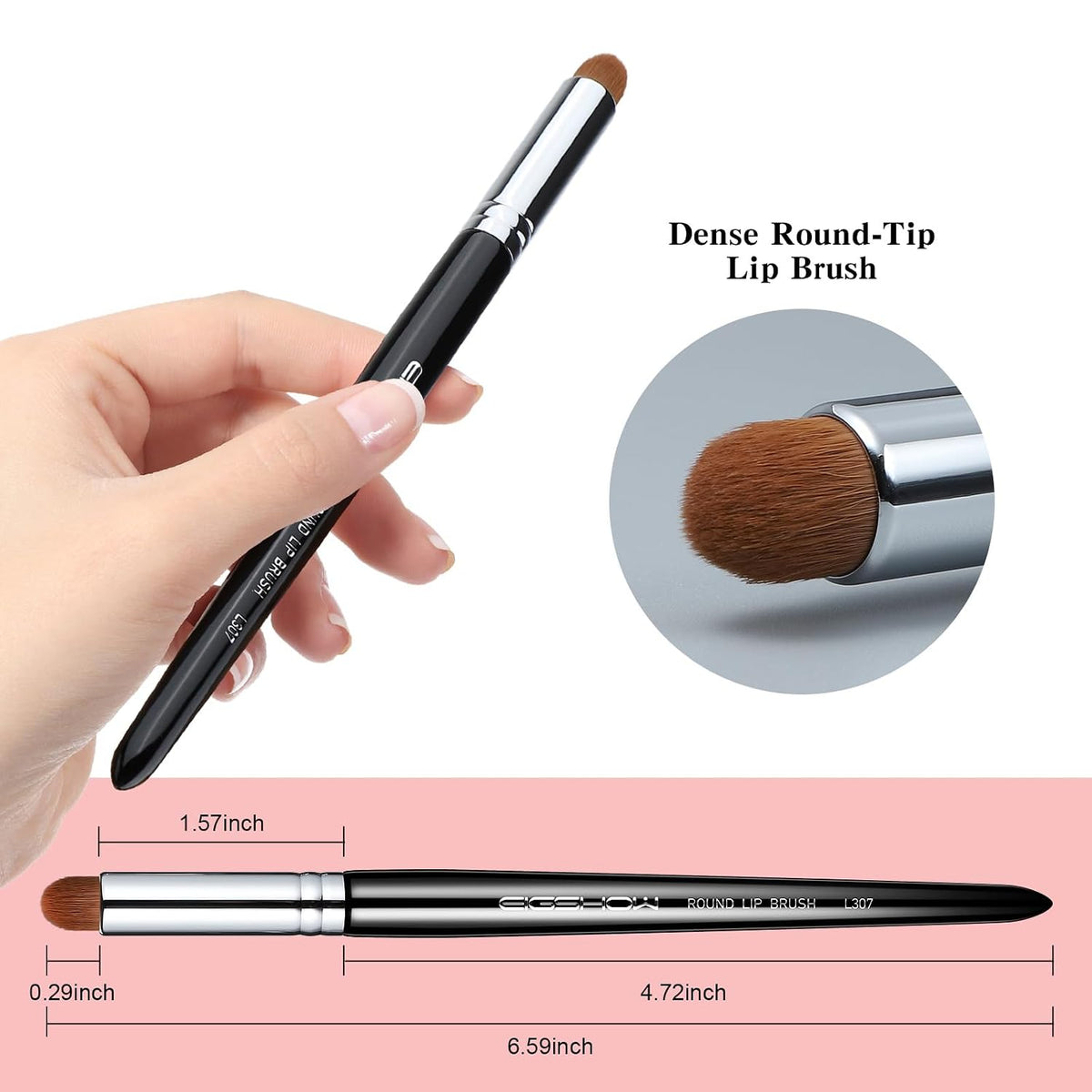 Lip Brush, EIGSHOW Lip Smudge Brush Round head for Gloss Lipstick, Multi-purpose Makeup Blending Applicator, Reusable