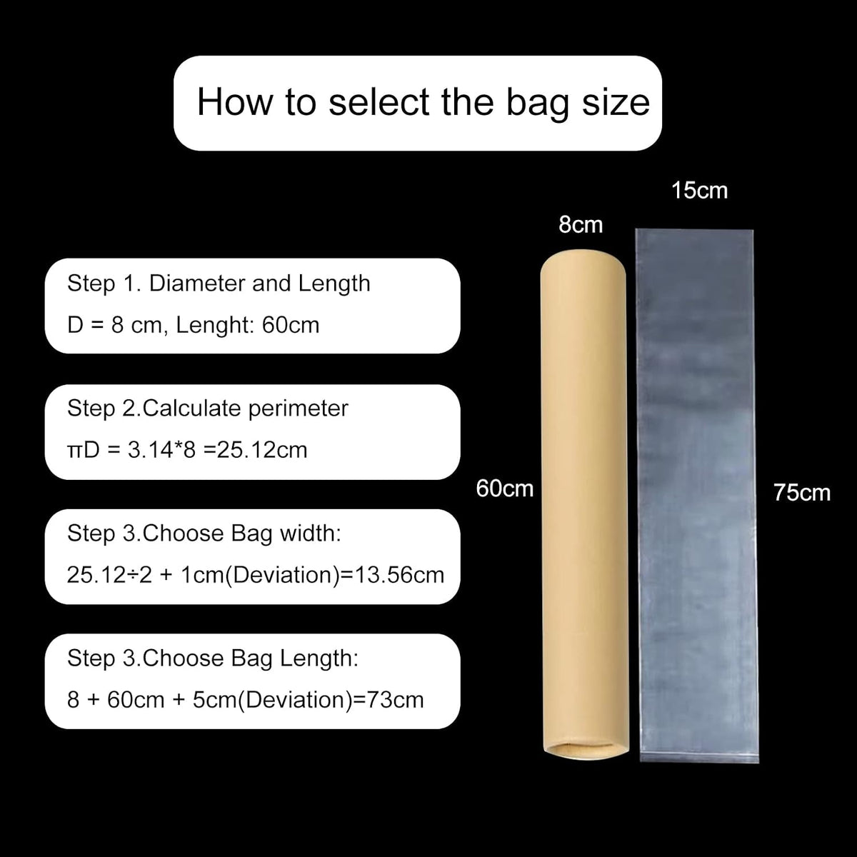 Long Plastic Sleeves 8x40 Inch 50 Pack Poster Poly Bags, 2 Mil Clear Flat Open Blueprint Storage Poster Tube for