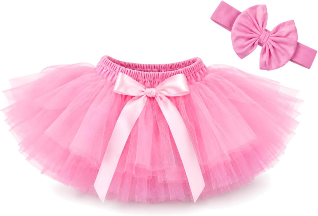 Baby Tutu Skirt with Headband, Tulle Bloomer for Toddler Girls