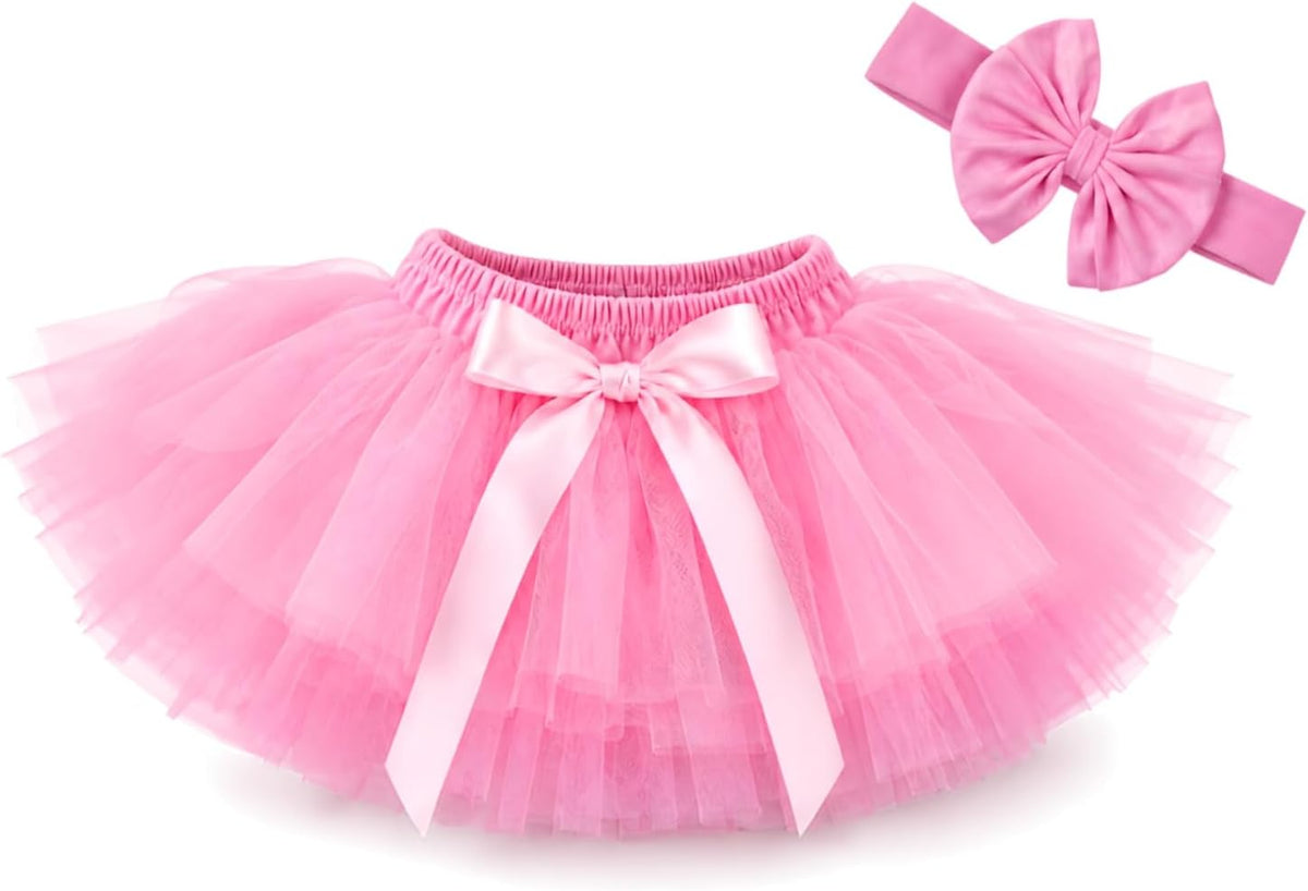 Baby Tutu Skirt with Headband, Tulle Bloomer for Toddler Girls