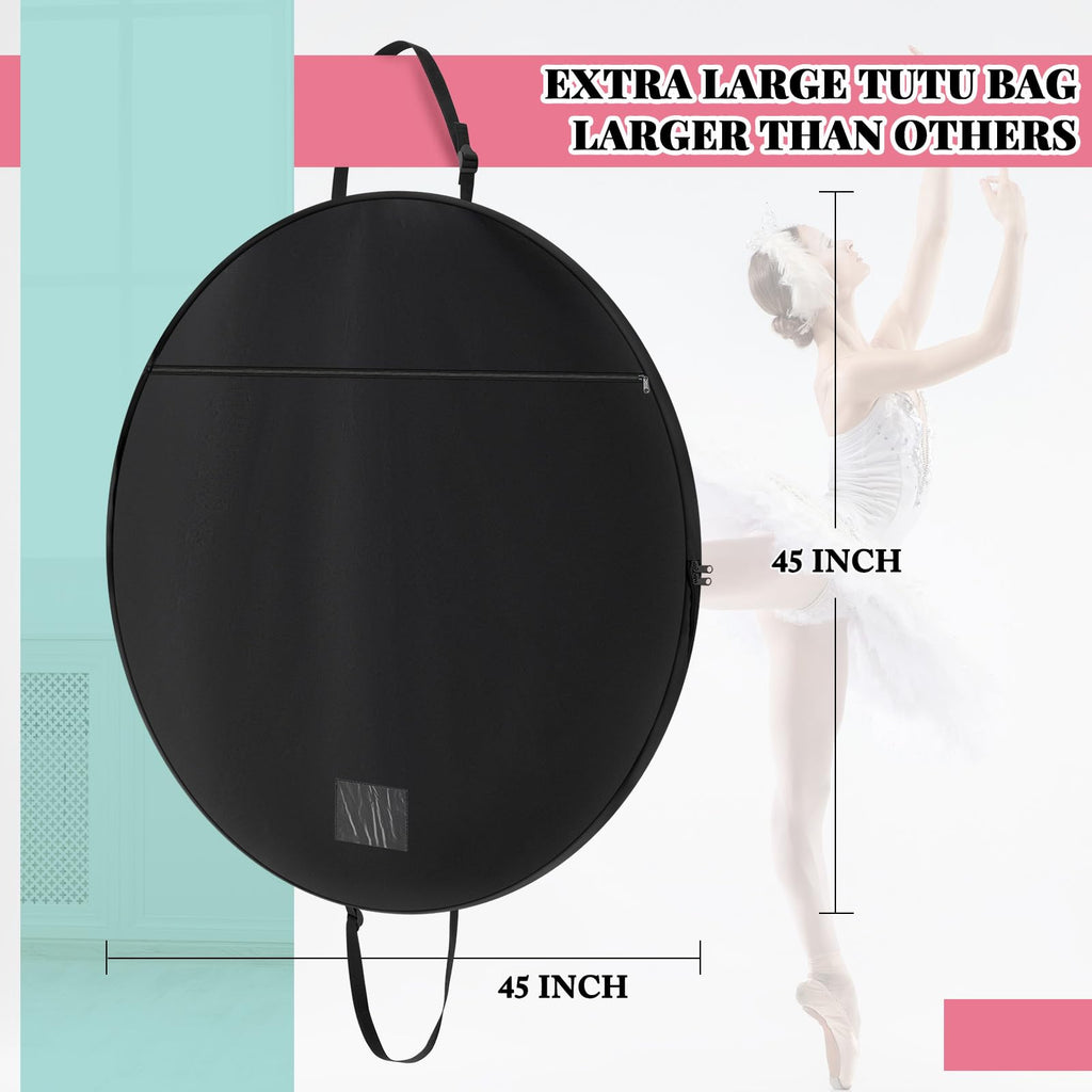 45 Inch Extra Large Tutu Garment Bag Waterproof Foldable, Black