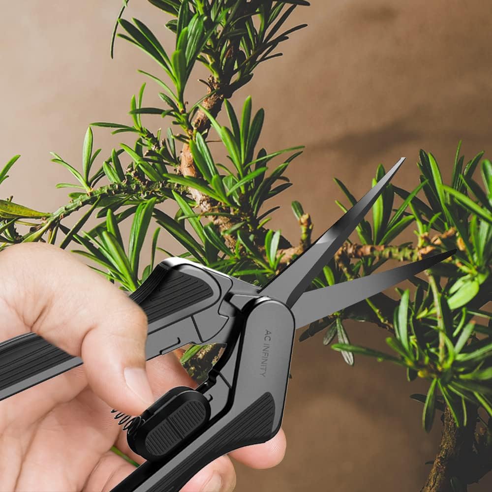 6.6” Stainless Steel Curved Pruning Shear 2-Pack. | Curved Precision Blades with Nonstick Teflon Coating, Lightweight