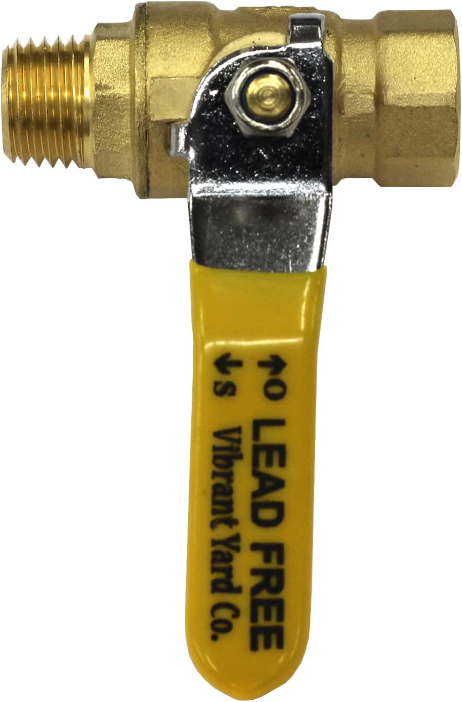 Lead-Free Forged Brass Air Compressor In-Line Ball Shut Off Valve, Quarter Turn, 1/4" Male NPT (MNPT) X 1/4" Female