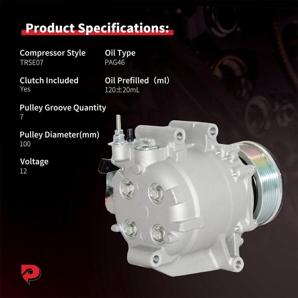 PHOBOOS A/C Compressor with Clutch Compatible with Honda Civic
