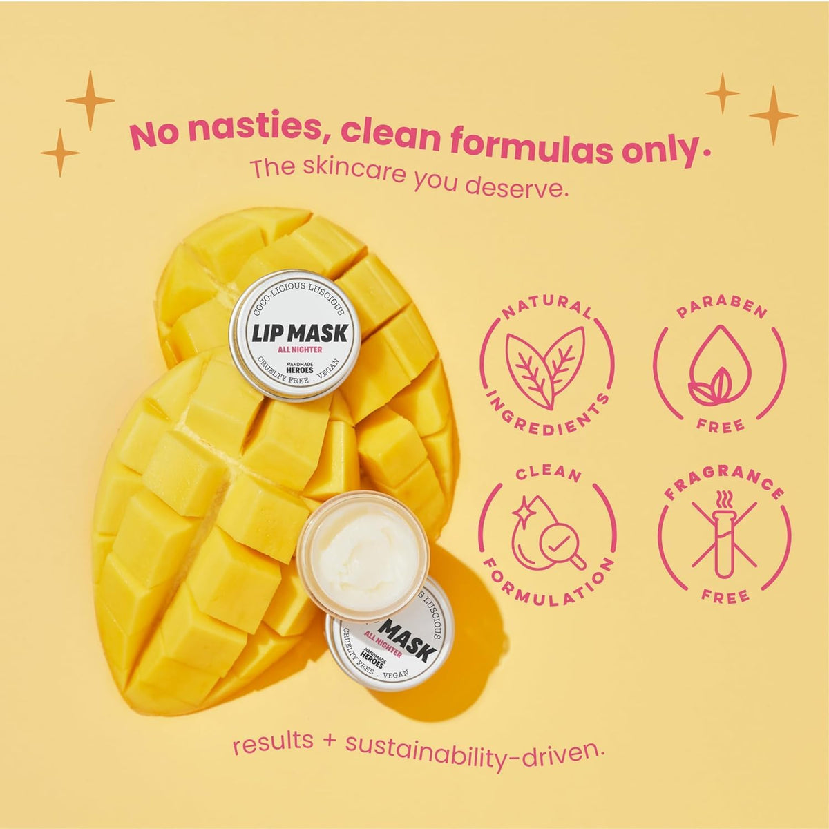 100% Natural Lip Butter Sleeping Lip Mask, Overnight Lip Moisturizer and Conditioner for Dry Lips. Intensive Lip Balm