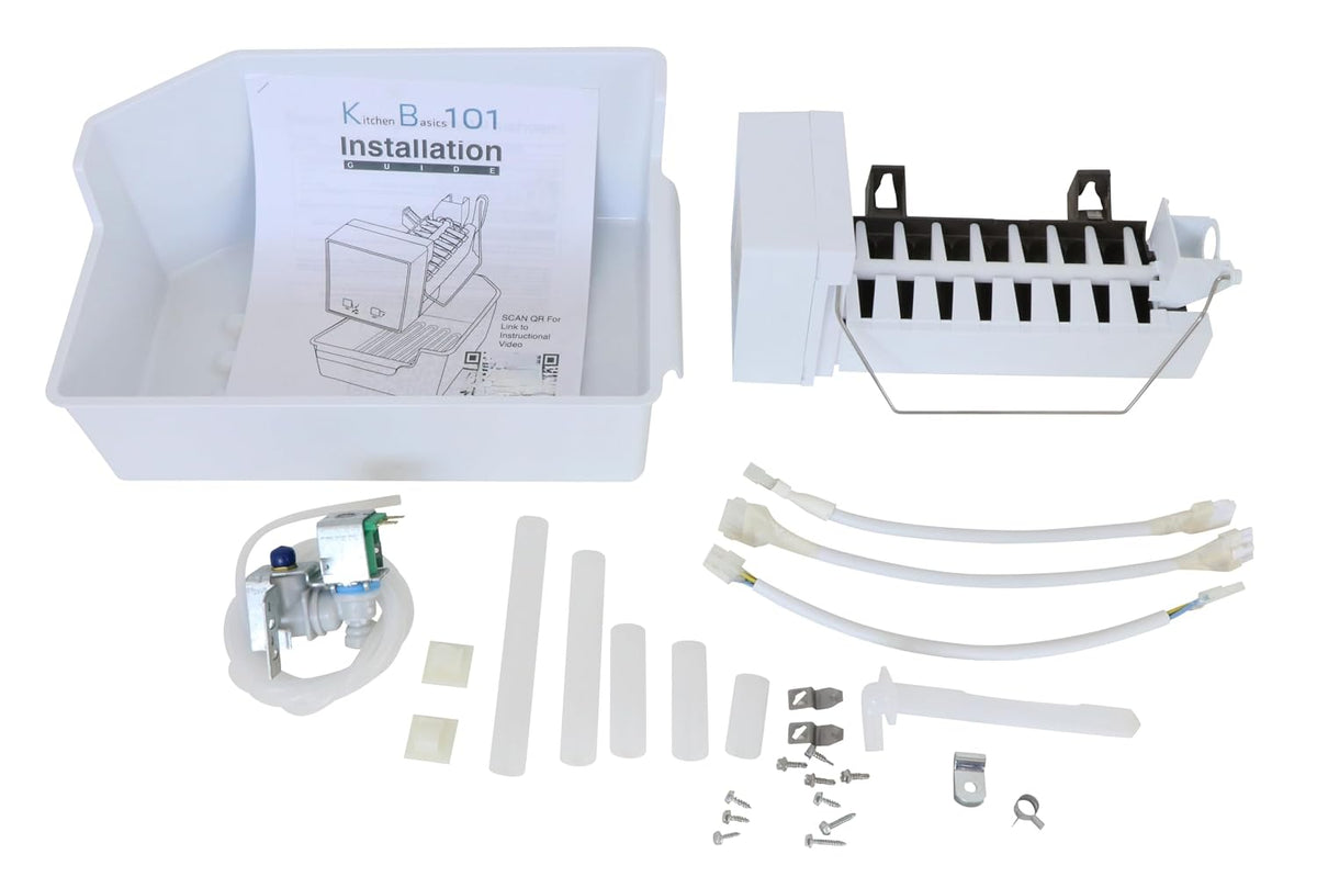 W11729596 Ice Maker Kit for Whirlpool, Kenmore,Replaces W11510803 W11517113 W11534202 W11534203 W11698621 W11698624 w 4, 5 or 8 PIN Connectors Ice Bin Inlet Valve Fill Tube by Kitchen Basics 101