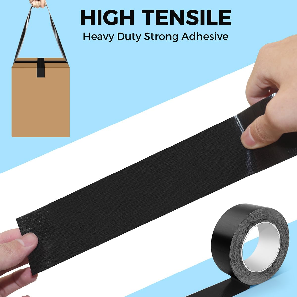 Black Duct Tape, 2 Inch x 35 Yards, 1 Roll