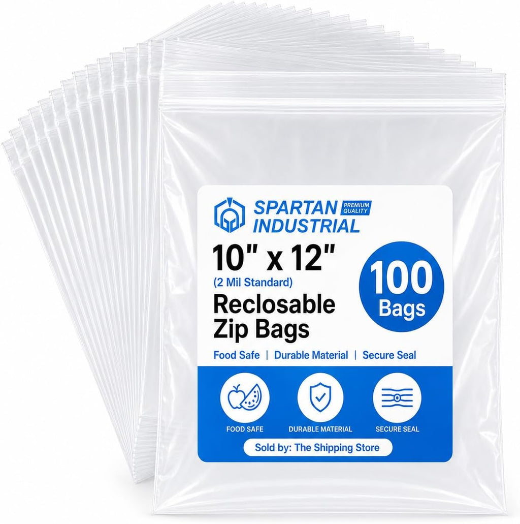 10" X 12" (100 Count) Quart Clear Reclosable Zip Plastic Poly Bags