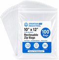 10" X 12" (100 Count) Quart Clear Reclosable Zip Plastic Poly Bags