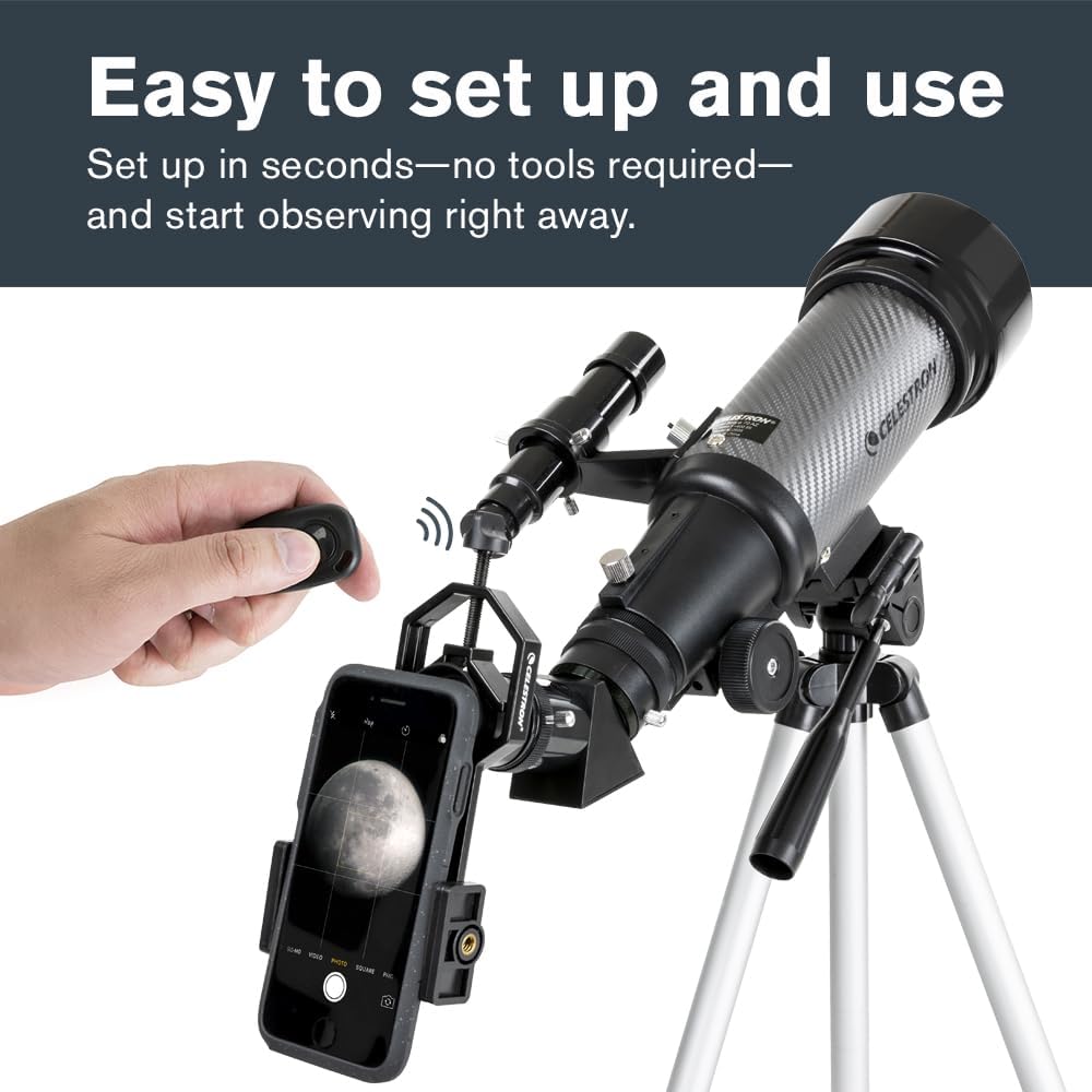 Travel Scope 70mm DX Refractor Telescope Kit with Backpack | Ideal Telescope Kit for Beginners & Travel, Day-to-Night