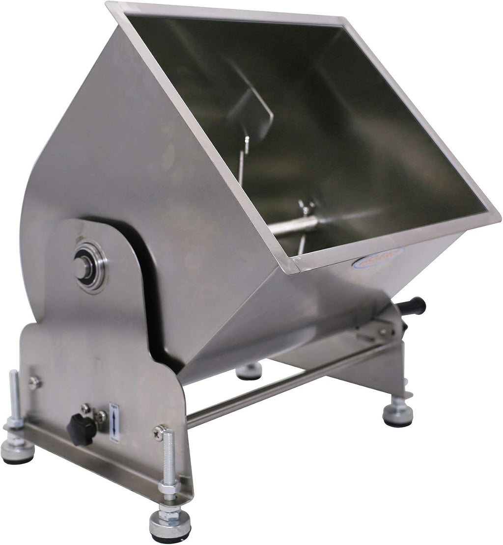 CMI Commercial Tilting Mixer Stainless Steel Manual Meat Mixers with Lid, 35Lb/20L Tilt Tank,(Mixing Maximum 35Lb for