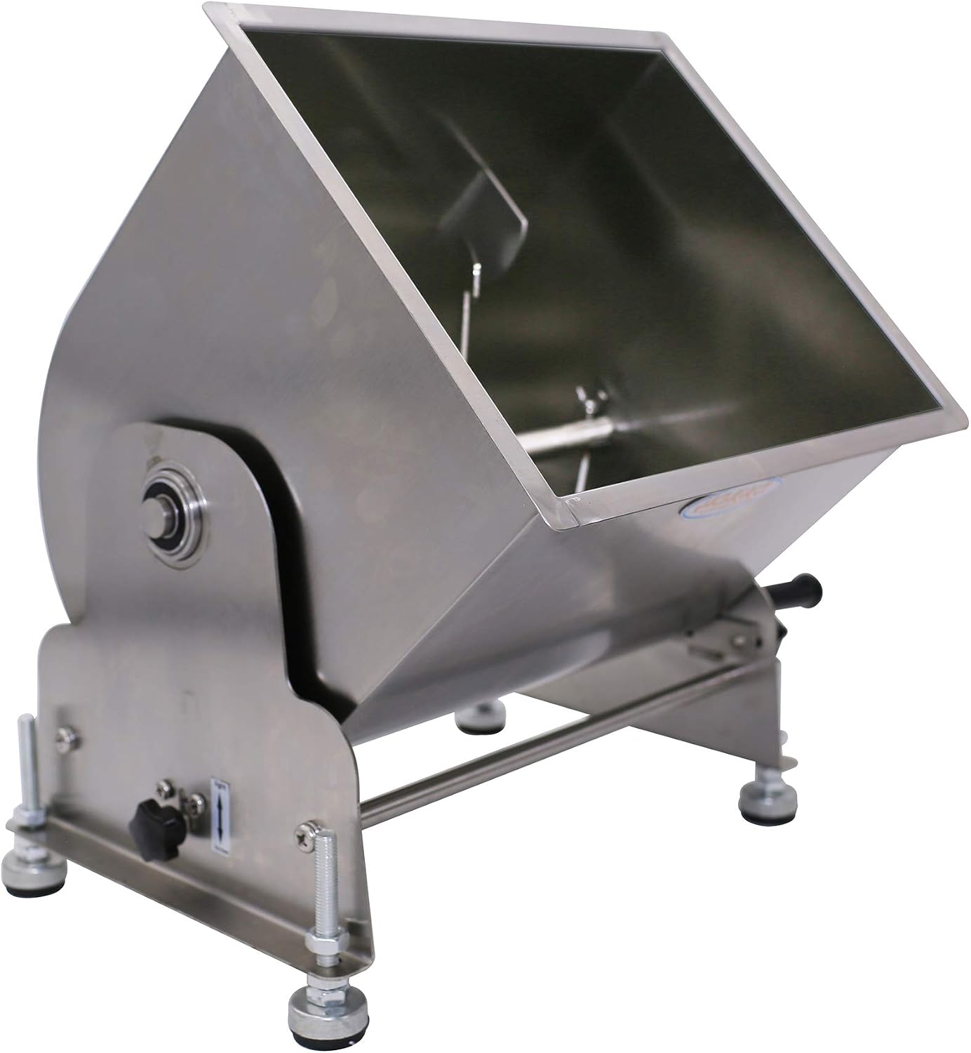 CMI Commercial Tilting Mixer Stainless Steel Manual Meat Mixers with Lid, 35Lb/20L Tilt Tank,(Mixing Maximum 35Lb for