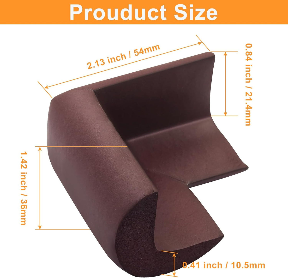 Corner Edge Protector Strip, Brown, 5m / 16Ft Length