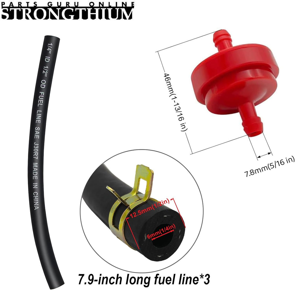 Strongthium 808492 597338 Fuel Pump with 298090S Fuel Filter & Fuel Hoses