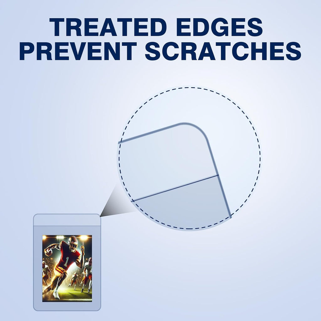 Semi Rigid Card Holders & Penny Sleeves, 300 Each for Card Grading | 1/2" lip for easy handling, archival-quality