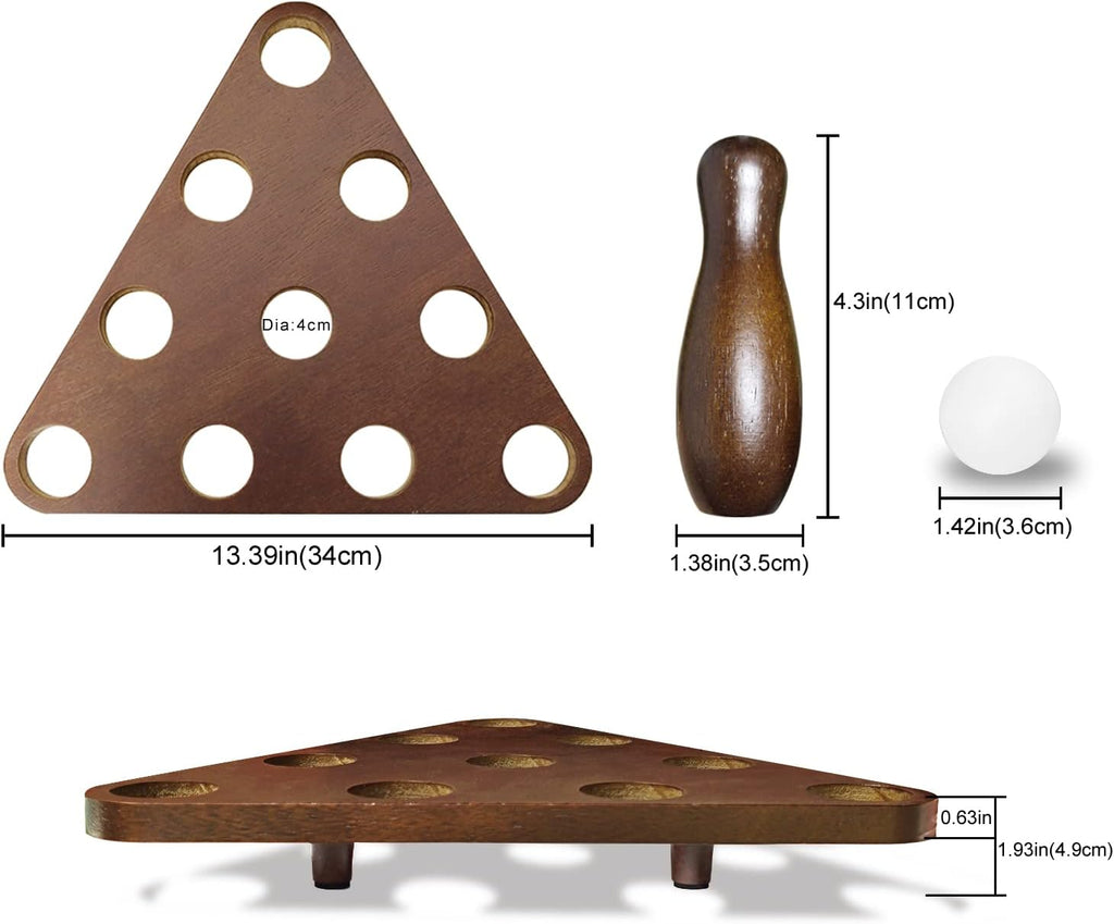 Tabletop Shuffleboard Bowling Pin Set Portable Shuffleboard Bowling Pin Game,Solid Wood Shuffleboard Bowling Curling