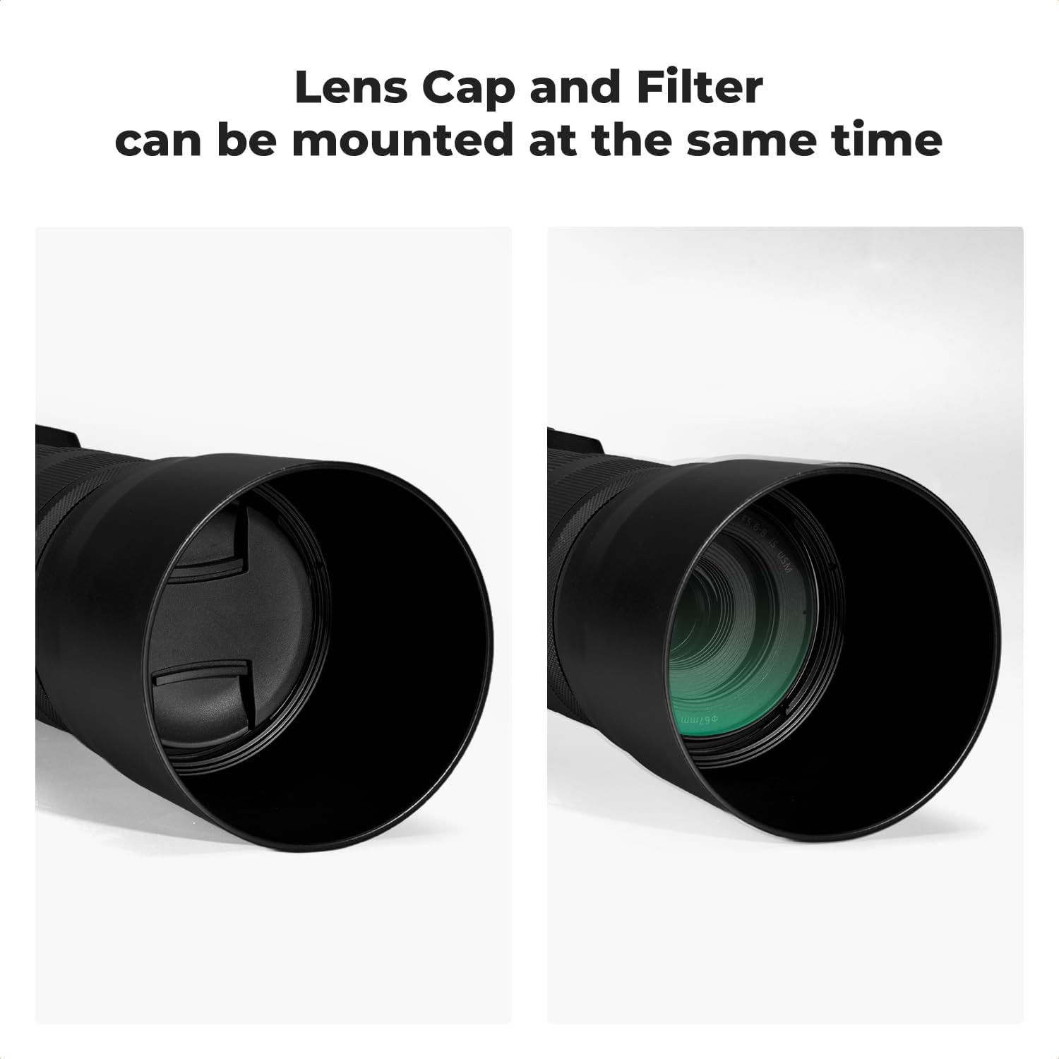 Lens Hood Replace of ET-74B Hood Fits 67mm Filters & Lens Caps | Compatible with Canon RF 100-400mm f/5.6-8 is USM