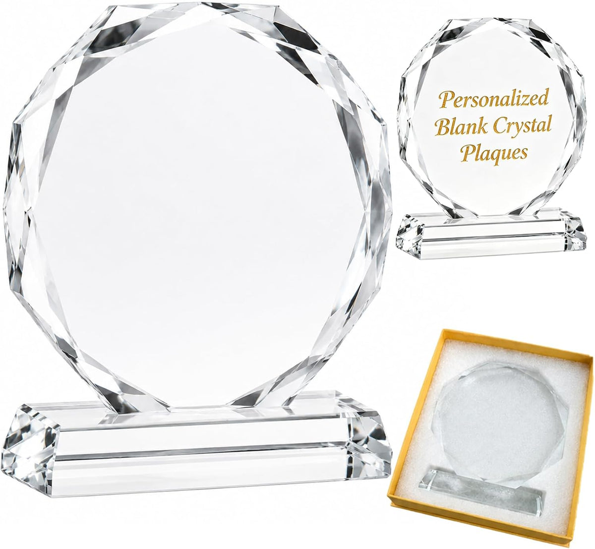 Engravable Crystal Award Plaque for Employee Recognition
