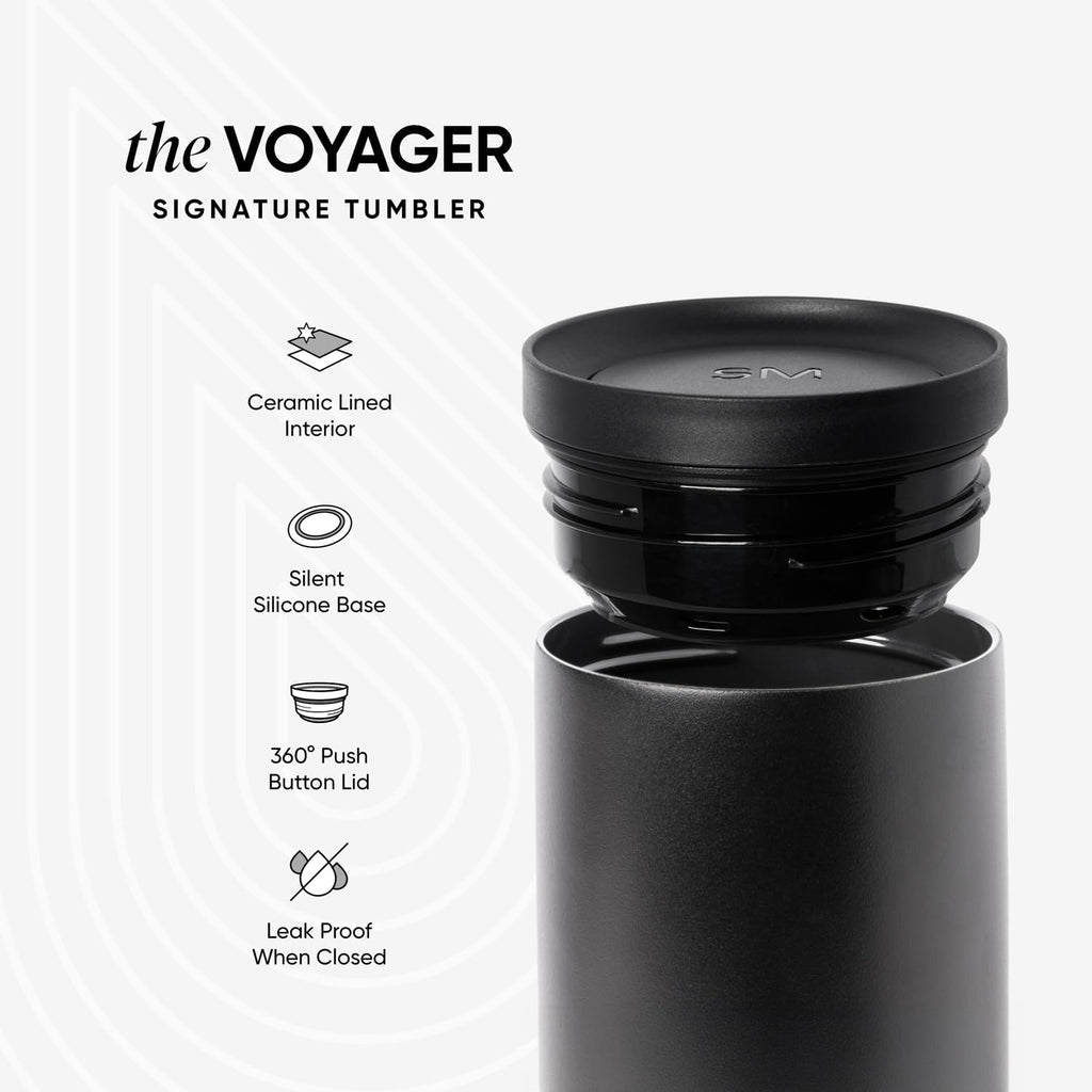 Insulated Travel Coffee Mug 360° Lid | 16oz | Green | Voyager Ceramic-Lined Insulated Stainless Steel Coffee Tumbler
