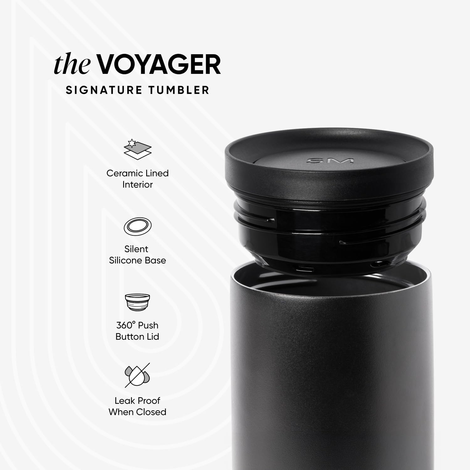 Insulated Travel Coffee Mug 360° Lid | 16oz | Green | Voyager Ceramic-Lined Insulated Stainless Steel Coffee Tumbler