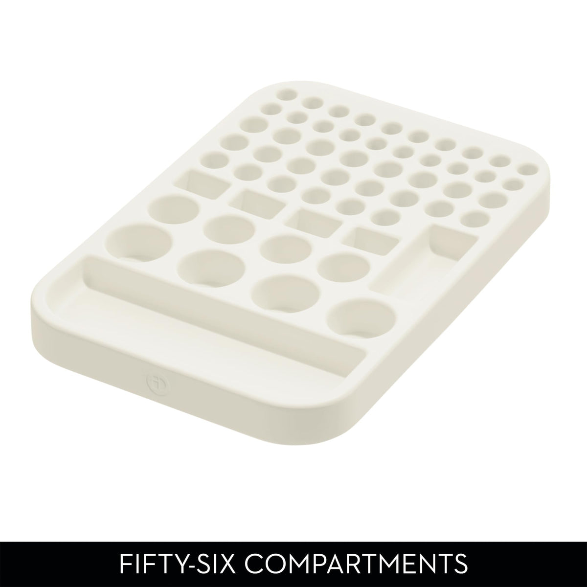 Plastic Divided Battery Organizer Insert, Coconut