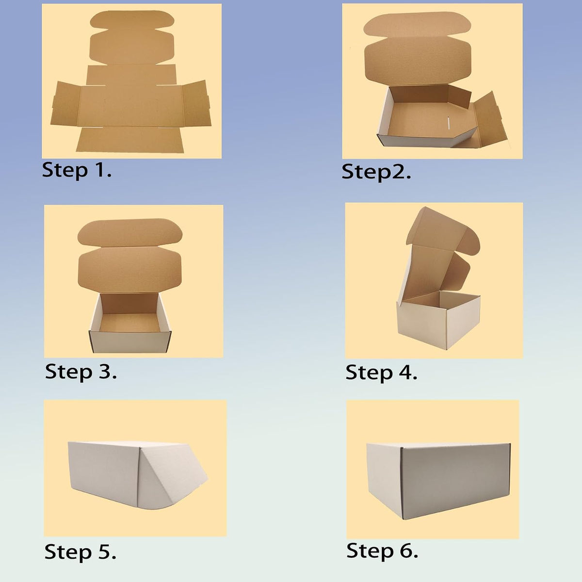 9x7x4 inch Shipping Boxes Set of 25, White Corrugated Cardboard Mailer Box