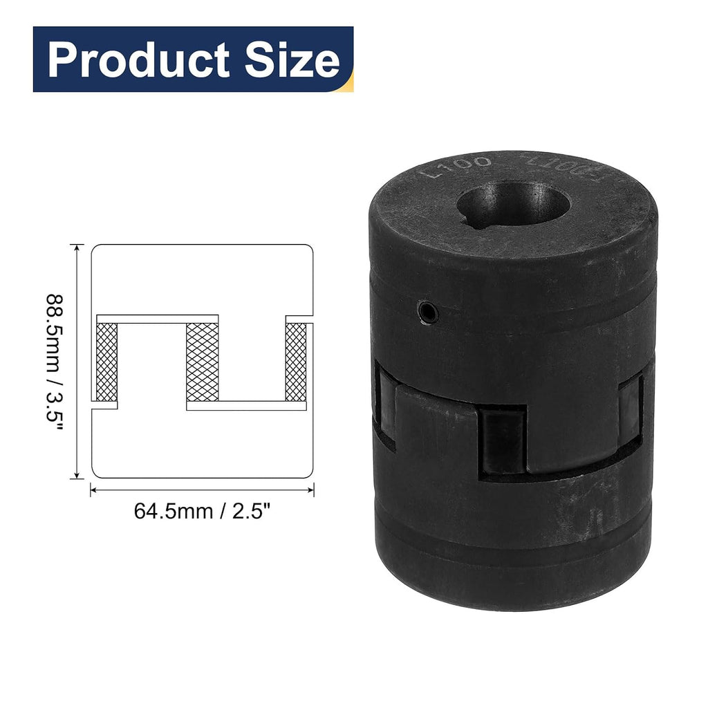uxcell 1" to 1" L100 Flexible 3-Piece L-Jaw Coupling Coupler Set & Buna-N NBR Rubber Spider for Log Splitter Hybrid Equipment
