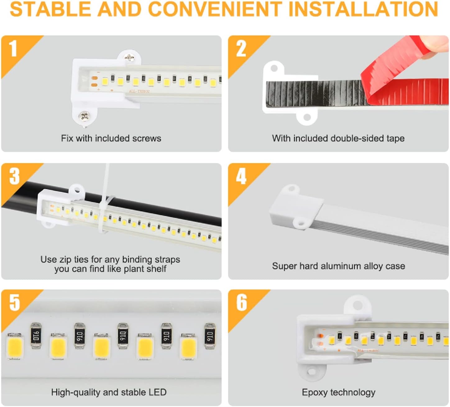 LED Plant Grow Light Strip Full Spectrum for Indoor Plant with Timer | LED Plant lights for Under Shelf Cabinet, 4