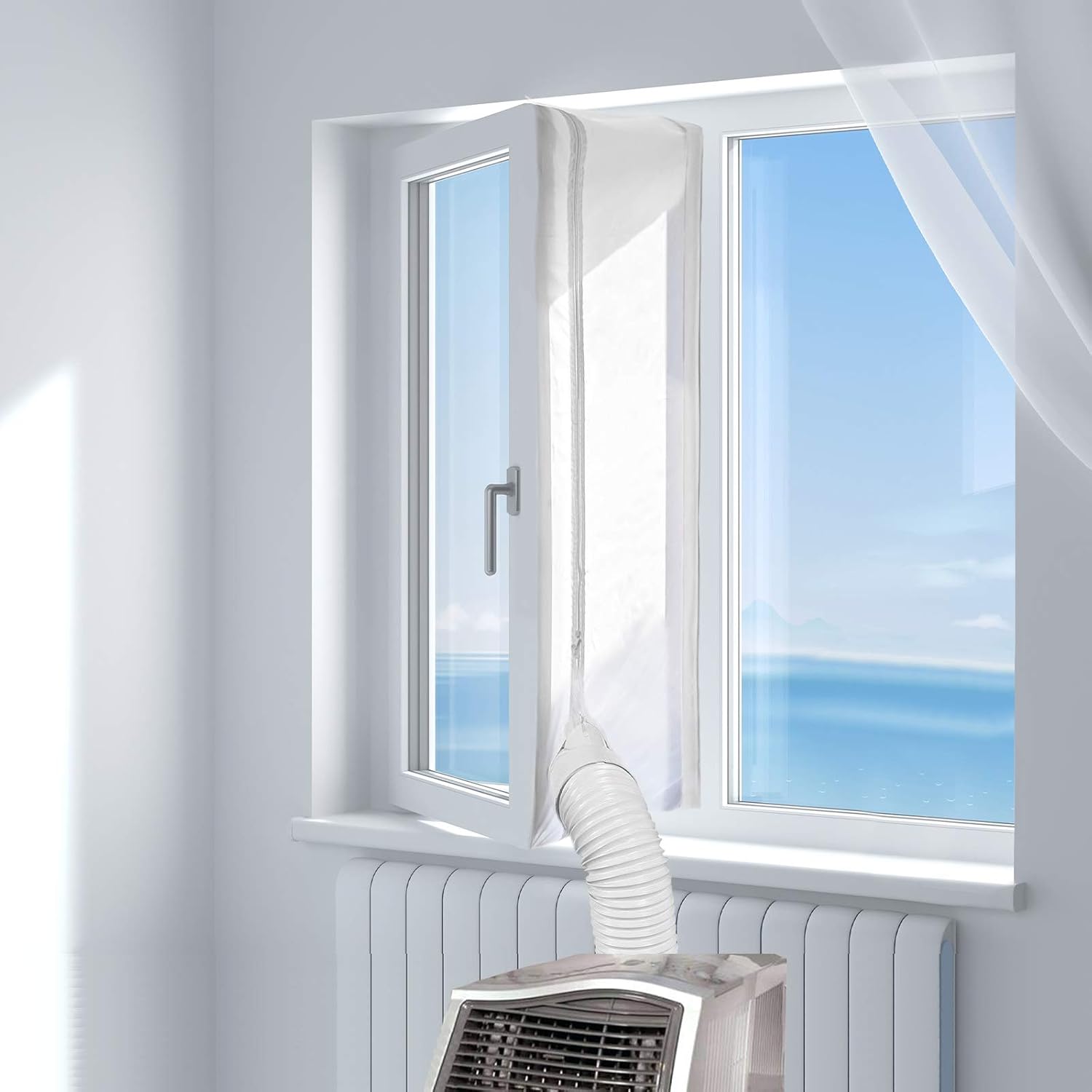 157”(400CM) Universal Window Seal for Mobile Air Conditioner and Tumble Dryer – Window Kit Works with Portable AC
