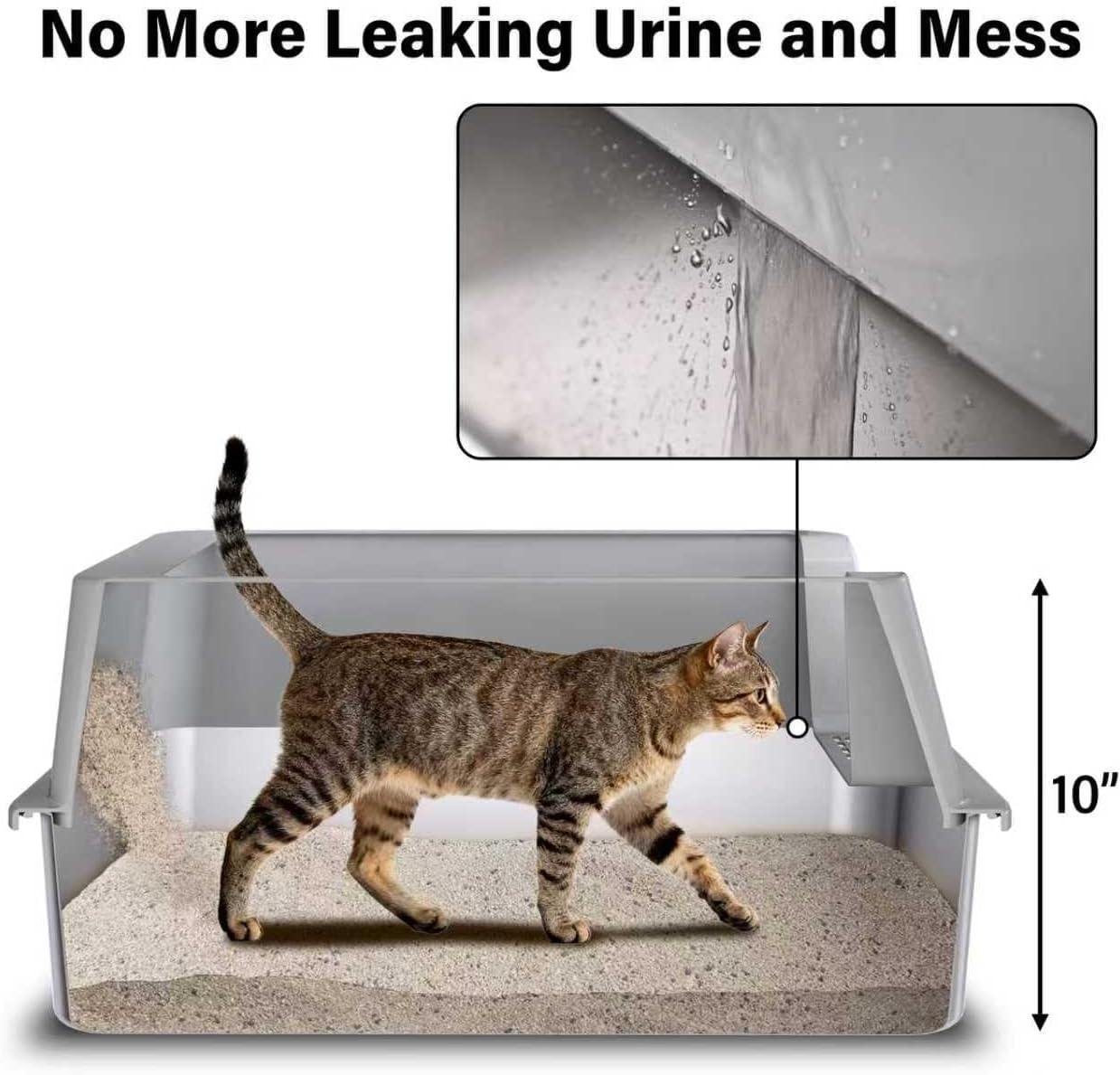 Stainless Steel Litter Box, Large Metal Litter Box with Lid, XL Steel Litter Boxes for Adult/Big Cat, Anti-Urine