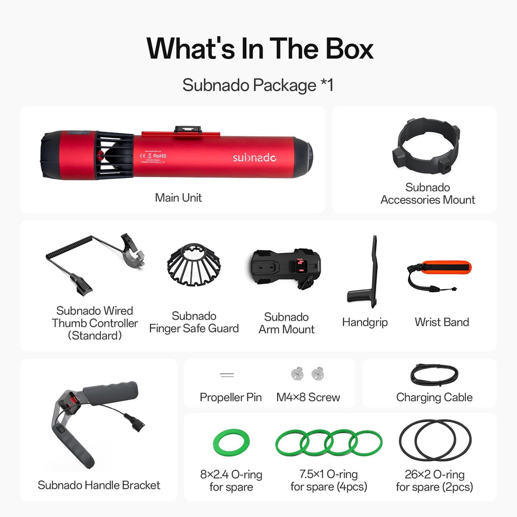 Subnado Underwater Scooter, Sea Scooter with Thumb Control for SUP Paddle Board, Pool, Diving & Snorkeling, Compact &