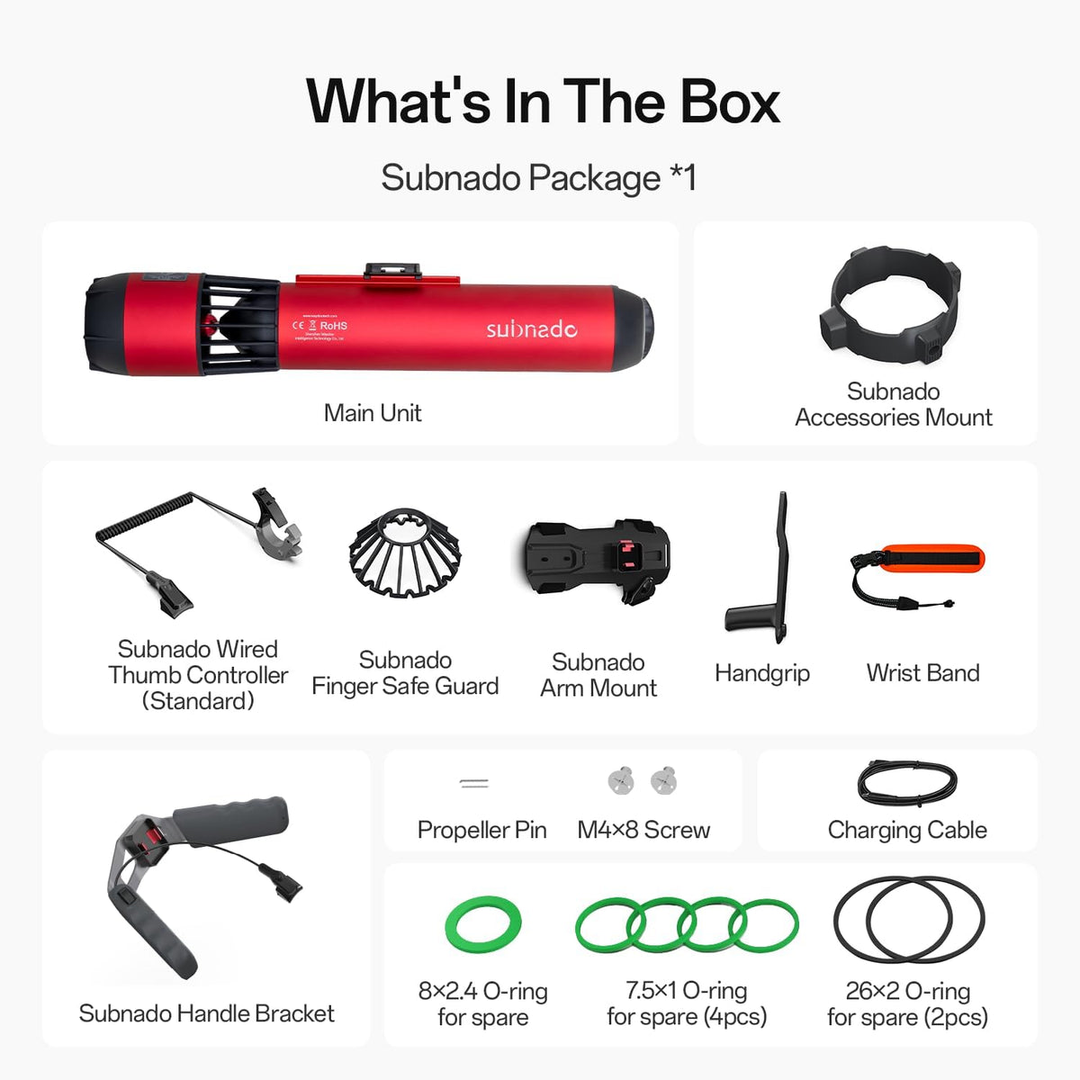 Subnado Underwater Scooter, Sea Scooter with Thumb Control for SUP Paddle Board, Pool, Diving & Snorkeling, Compact &