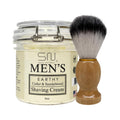 Earthy Cedarwood and Sandalwood Shaving Cream with Barber Brush, k beauty, 6 oz