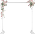 8.2FT Backdrop Stand, Square Wedding Arch & Balloon Stand, White