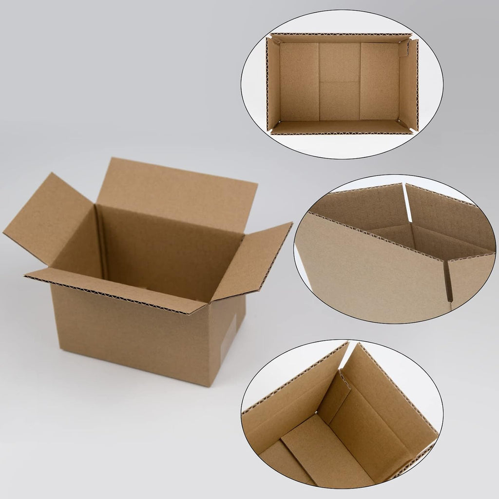 50 Pack 6x4x4 Inches Shipping Boxes, Small Corrugated Cardboard Boxes for Mailing and Packing, Brown