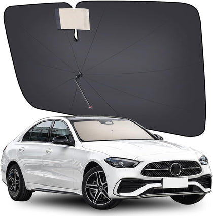 [2026 Upgrade] Coverado Windshield Sun Shade, UPF80+ Sunshade for Car Windshield Blocks Heat & UV Rays, Thickened