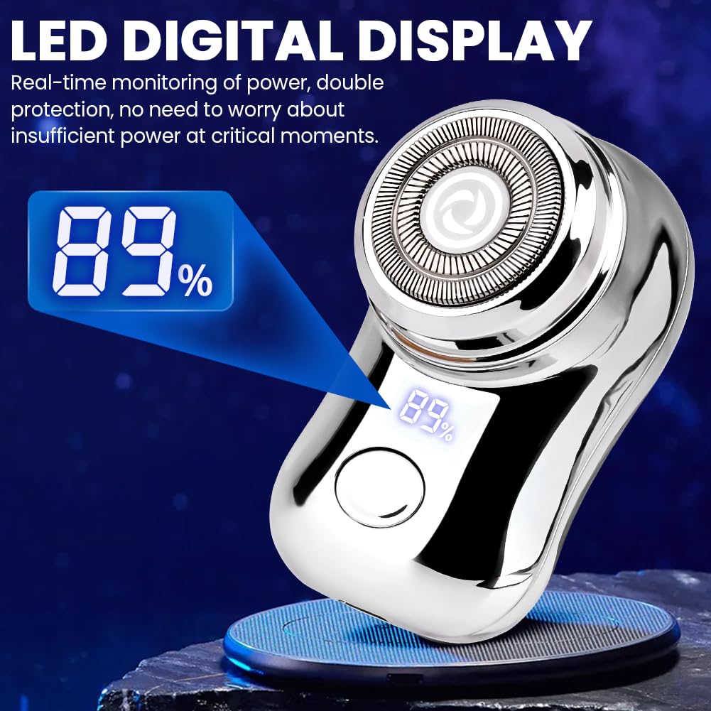Mini Portable Electric Shaver, Rechargeable Shaving Razor for Men