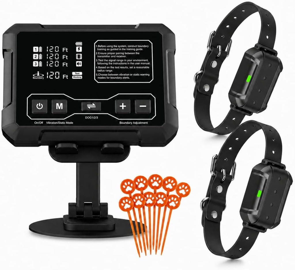Radar Wireless Dog Fence System with 2 Collar Up to 1-Acre
