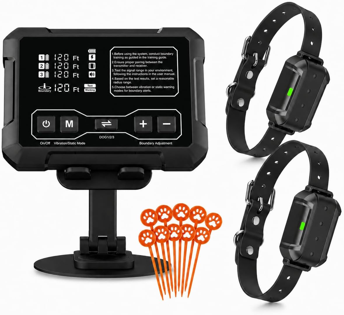 Radar Wireless Dog Fence System with 2 Collar Up to 1-Acre