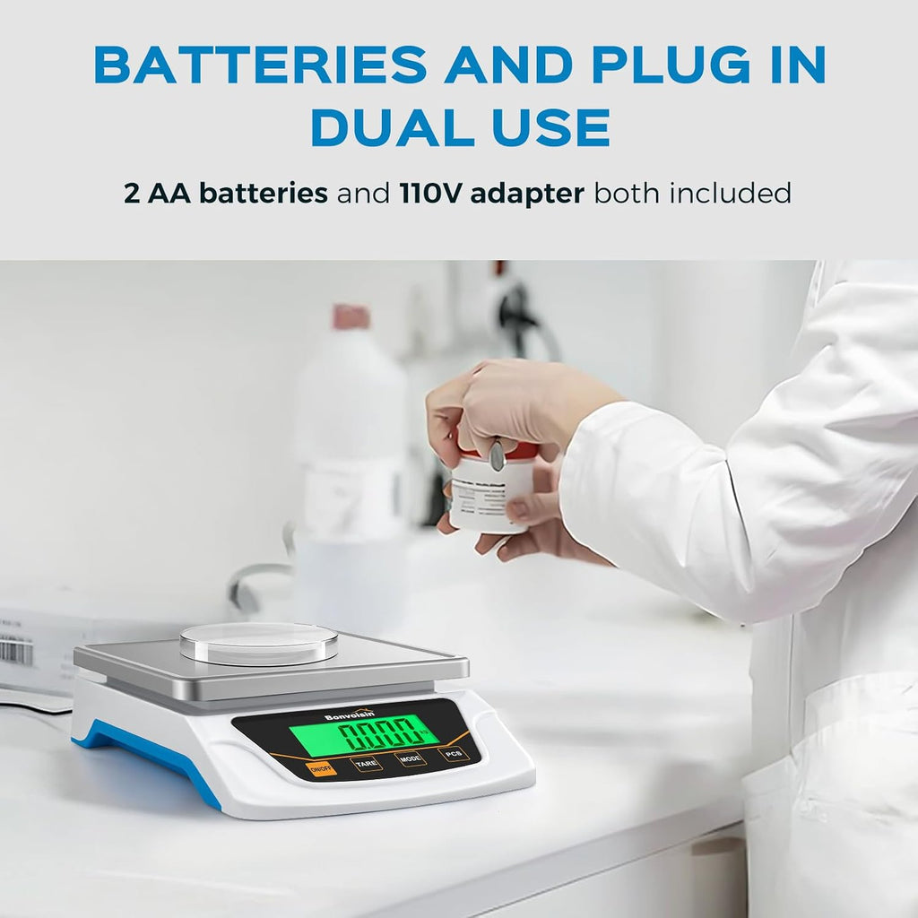 Digital Gram Scale 6000g x 0.1g Lab Scale with 6 Units