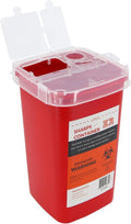 Sharps Container with Split Lid Design and Locking Mechanism for Sharp Waste Disposal, 1 Quart