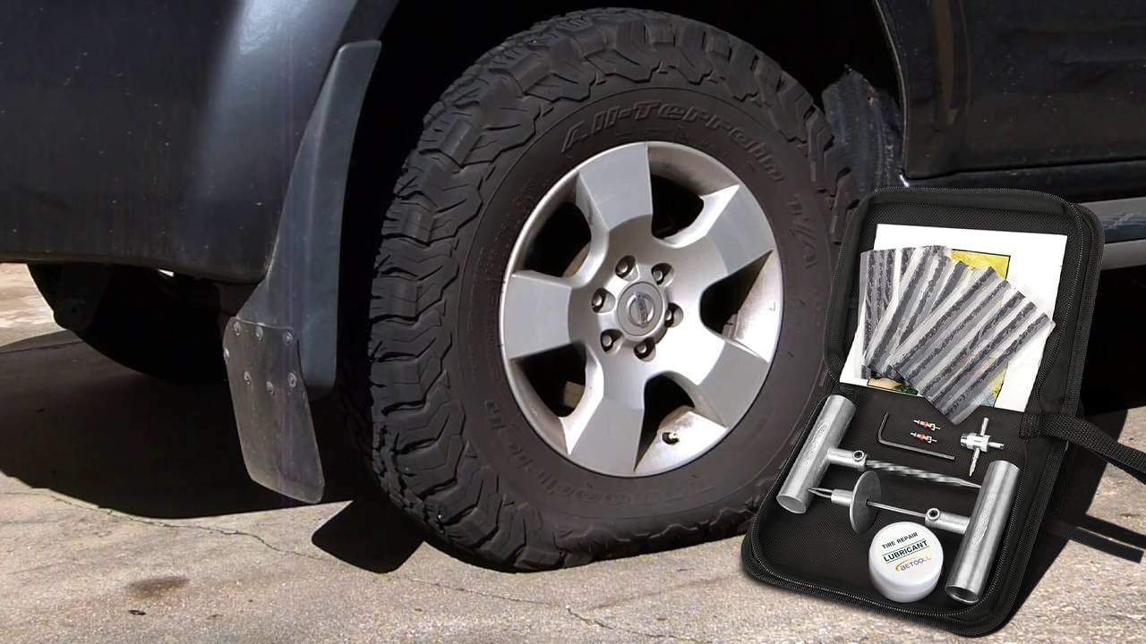 Tire Repair Kit, 24 Pcs Professional Heavy Duty Universal Emergency Flat Tire Repair Kit to Fix Punctures, for car