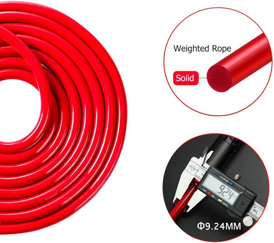 Weighted Jump Rope for Workout Fitness(1LB), Tangle-Free Ball Bearing Rapid Speed Skipping Rope for MMA Boxing