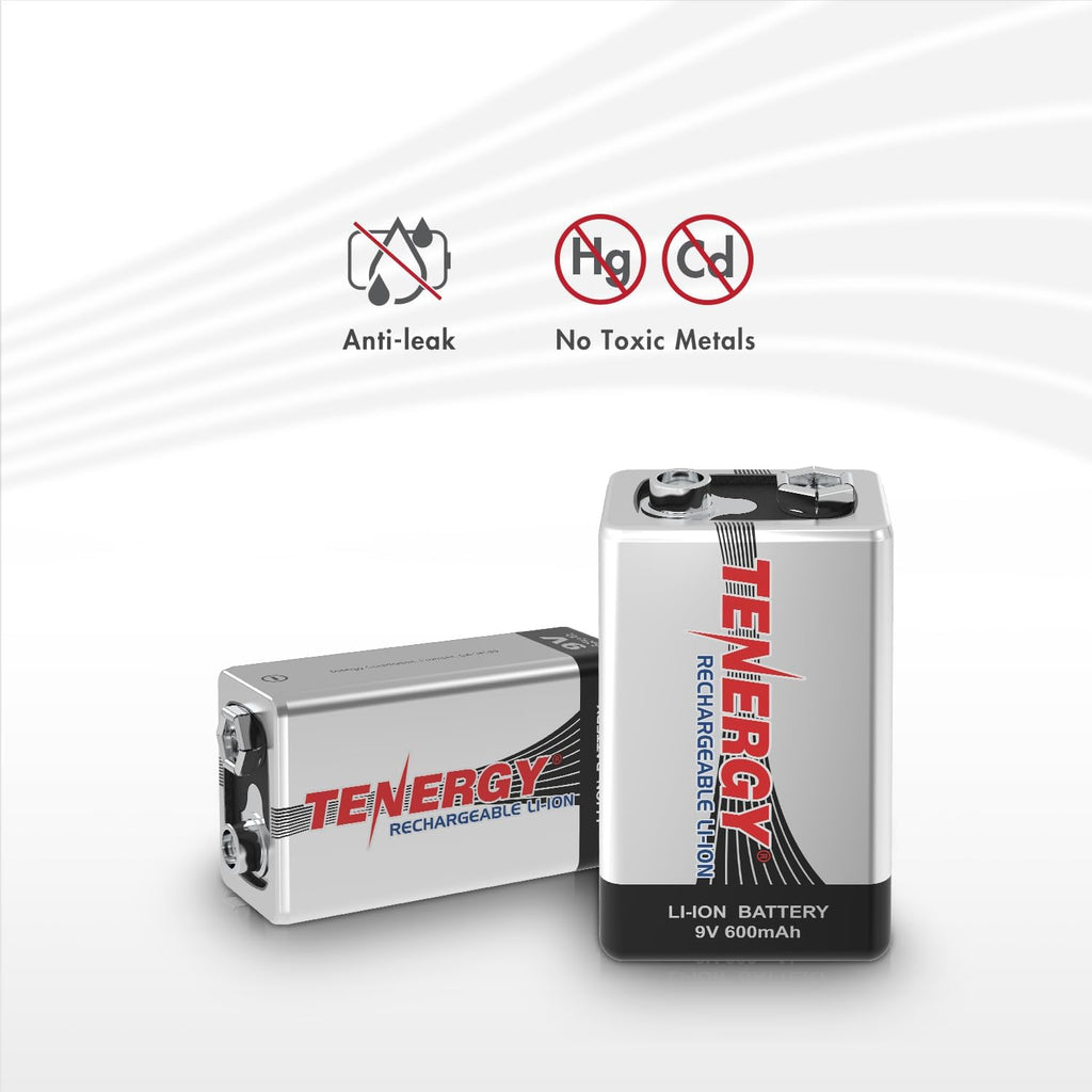 Combo: 4pcs 9V 600mAh Li-ion Rechargeable Batteries