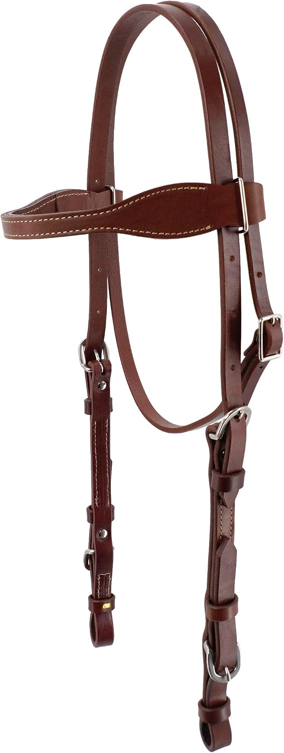 Premium Leather Western Horse Tack Headstall – Handcrafted for Ranch Work, Trail Riding & Training