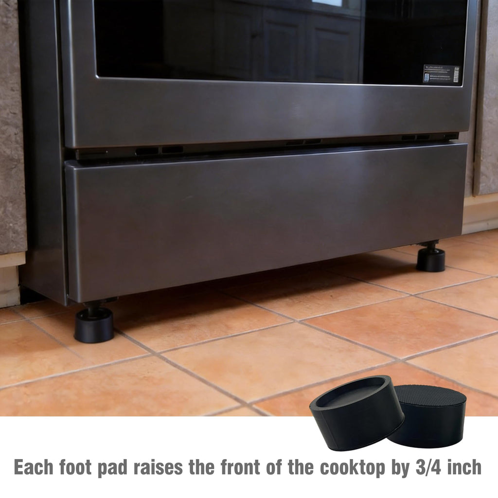 4 Pack Range Leveling Feet Risers, 3/4″ Height Boost for Stove and Oven