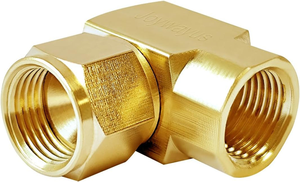 Joywayus 2 Pack Brass 3/8" Flare Swivel Female Tube Elbow Fitting